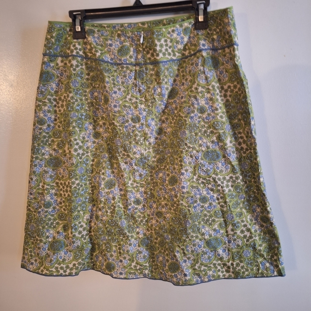 Studio M Floral A-Line Skirt in Green and Blue - Picture 5 of 8